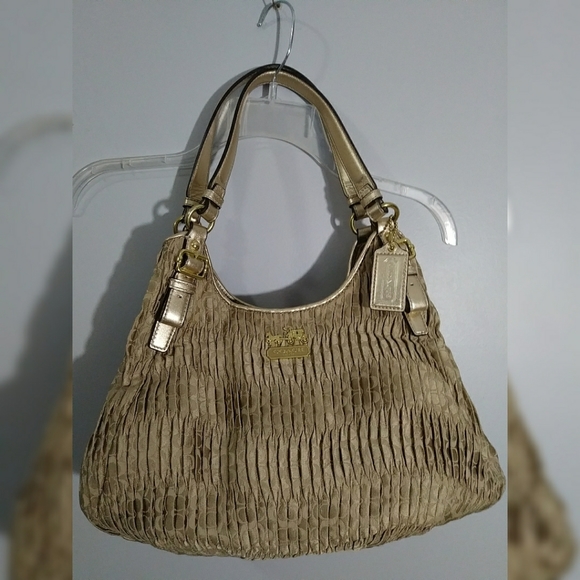 Coach Handbags - NWOT Coach Madison Gold Gathered Maggie 18886